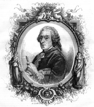 İngiliz ressam Francois Boucher (1703-1770) portresi 1858 gravür by Unknown artist