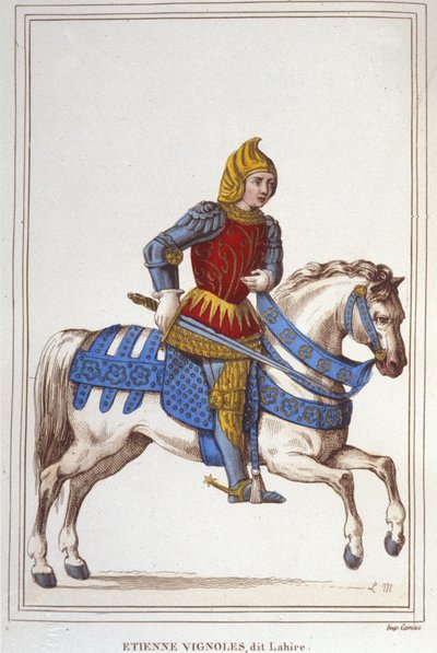 Etienne de Vignoles veya Vignolles dit La Hire (Lahire) portresi. Fransız waran 1390-1443.1830 gravürü by Unknown artist