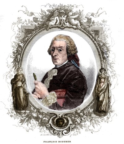 Fransız ressam Francois Boucher (1703-1770) portresi. by Unknown artist