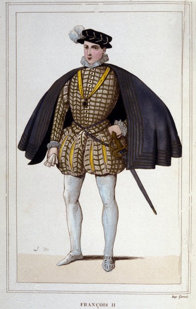 François II'nin portresi (1544 - 1560), Fransa Kralı 1830'dan kalma gravür by Unknown artist