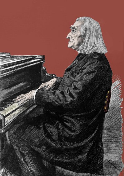 Franz Liszt (1811-1886), Macar piyano bestecisi ve piyanist portresi. by Unknown artist