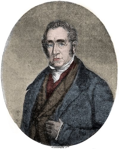George Stephenson (1781-1848), İngiliz mühendis ve demiryolu lokomotiflerinin öncüsü portresi by Unknown artist