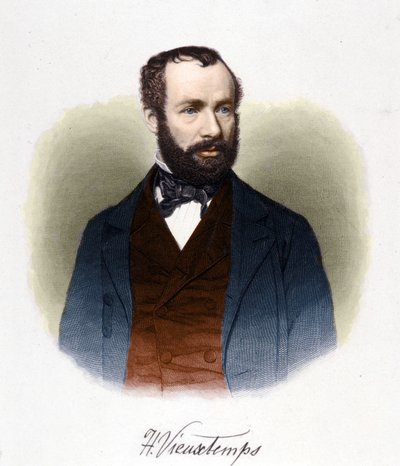 Henri Vieuxtemps (1820-1881), Belçikalı orkestra şefi ve bestecinin portresi. by Unknown artist