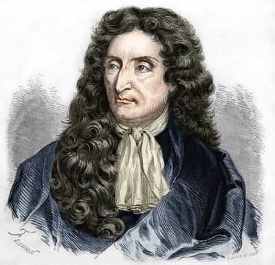 Jean de La Fontaine (1621-1695), Fransız şair portresi. by Unknown artist