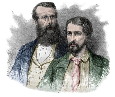 İngiliz kaşif John Hanning Speke ve İngiliz askeri ve kaşif James Augustus Grant