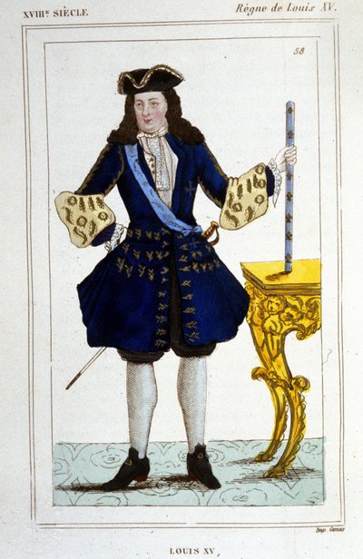 Kral Louis XV (1710 - 1774) portresi. by Unknown artist