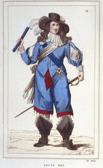 Louis XIII (1601 - 1643), Fransa Kralı 1830 gravür portresi by Unknown artist