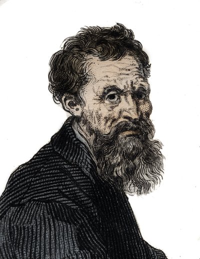 Michelangelo Buonarroti İtalyan heykeltıraş portresi - Michelangelo Buonarroti dit Michel Ange (Michelangelo veya Michelangelo) portresi by Unknown artist