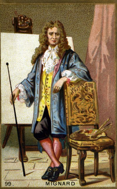 Pierre Mignard (1612 - 1695), Fransız ressam, dekoratör ve karikatürist portresi. 19. yüzyılın kromolitografisi. by Unknown artist