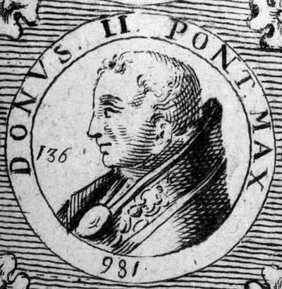 Portrait of Pope Donus II (Pope 973). by Unknown artist