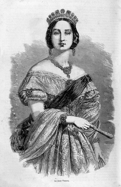 Kraliçe Victoria genç portresi - gravür, 19. yüzyılın ortalarında by Unknown artist