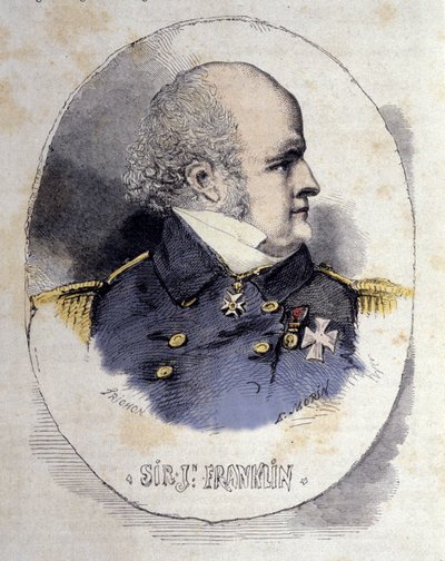 Sir John Franklin 1786-1847 deniz subayı ve İngiliz kaşif portresi. by Unknown artist