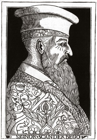 Skanderbeg (veya Scanderbeg) (1403 - 1468), Arnavut savaş adamının portresi. by Unknown artist