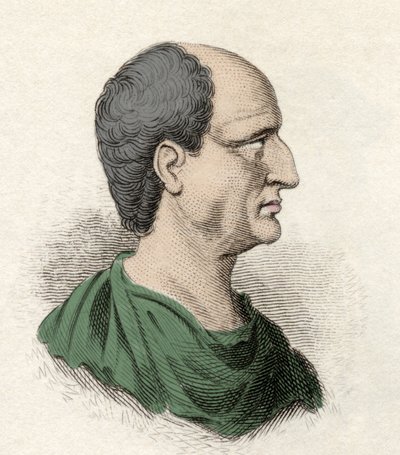 Themistokles (Yunan Themistokles), devlet adamı ve Atinalı generalin (MÖ 525-460) portresi. 19. yüzyılın gravürü. by Unknown artist
