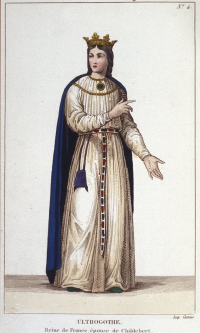 Fransa Kraliçesi Ultrogothe'nin portresi ve Childebert 1st'in karısı. by Unknown artist