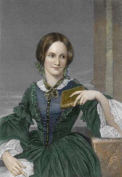 İngiliz romancı Charlotte Bronte'nin portresi (1816-1855) (İngiliz yazar Charlotte Bronte'nin portresi) Gravür 19. yüzyıl Özel koleksiyon by Unknown artist