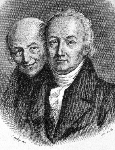 Hauy Kardeşlerin Portresi: Abbe Rene Just Hauy (1743 - 1822), Fransız mineralog ve Valentin Hauy (1745 - 1822), Fransız pedagog - “” Les Contemporains”, n.d. 19. yüzyılın sonu. by Unknown artist