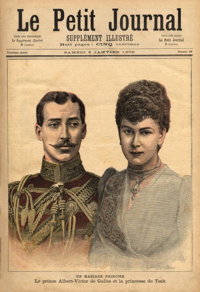 Evliliklerinin duyurulması vesilesiyle, Prens Albert Victor, Clarence Dükü ve Avondale