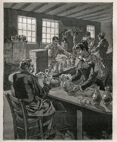 Çömlekçilik: çanak çömlek doldurmak. Adolphe BITARD