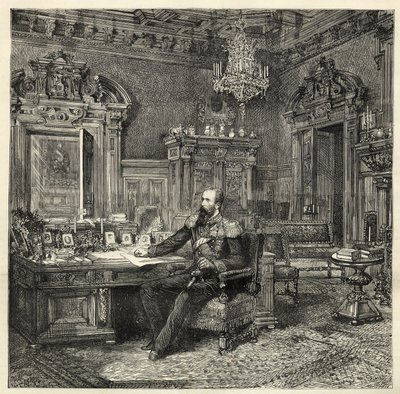 Bulgaristan Prensi Alexander (1857-1893), çalışma odasında - Battenberg Alexander - Bulgaristan