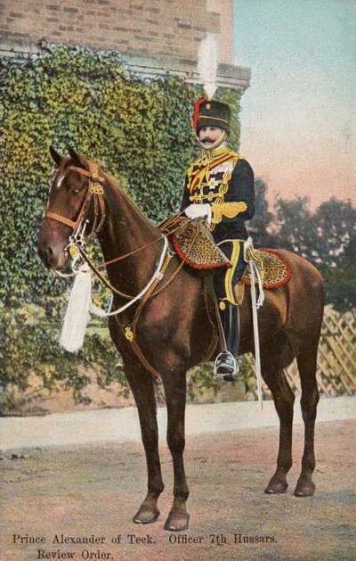 Teck Prensi Alexander at sırtında, c.1905 (kartpostal) by Unknown Artist
