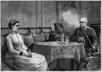 Prens Otto von Bismarck (1815-98) ve eşi Johanna (1824-94) - 1887 gravürü by Unknown artist