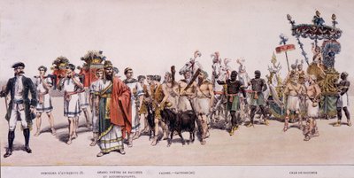 Bacchus (Bacco) biçerdöverlerinin ve savaş arabasının alayı - “” Şarap üreticileri festivalinin resmi albümünde”” by Unknown artist