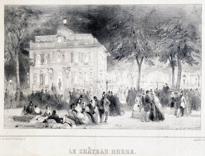 Kırmızı kalenin önünde resepsiyon. by Unknown artist