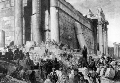 Vaaz sırasında İtalyan siyasi ve dini reformcu Arnaud de Brescia