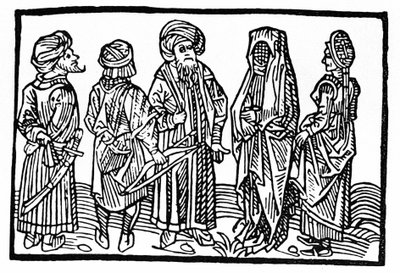 Sarazenlerin Temsili, 15. yüzyılın Xylography. by Unknown artist