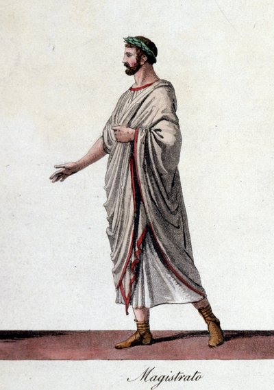 Bir Roma sulh hakiminin temsili. 19. yüzyılın başından itibaren gravür. by Unknown artist