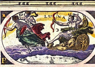 Ayın temsili. 17. yüzyıl gravürü. by Unknown artist