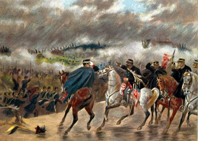 Risorgimento - İtalyan Kampanyası (1859): Victor Emmanuel II (Vittorio Emanuele II) (Victor-Emmanuel) (1820-1878) San Martino Savaşı sırasında 24/06/1859