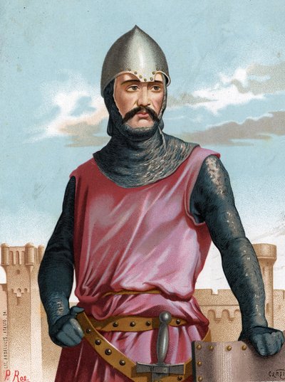 Rodrigo Dìaz de Vivar, Cid Campeador İspanyol Kahramanı (1043 - 1099) olarak bilinir. Gölgelerden sonra Mujeres ünlü Barselona 1877. by Unknown artist