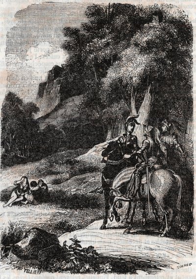 Roger (Ruggero, Ruggiero), Marphise (Marfisa) ve üç kadın - 1851