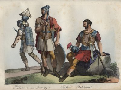 Roma Askerleri ve Praetorian Muhafızları - Evrendeki Tüm Halkların “” Gümrük ve Geleneklerinden gravür. Yani, hükümetin, yasaların, milislerin, en eski zamanlardan günümüze kadar tüm ulusların dininin tarihi "1856 by Unknown artist