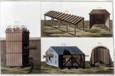 Roma Savaş Makineleri. 19. yüzyılın başından itibaren gravür. by Unknown artist
