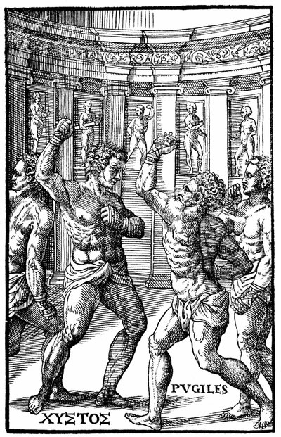 Romalı güreşçiler - "Hieronymi Mercurialis de Arte Gymnastica", Venedik baskısında by Unknown artist