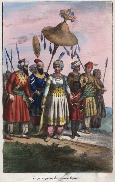 Roshanara Begum 1617-1671 (Roshan Ara Begum) - Babür İmparatorluğunun İmparatorluk Prensesi - Evrenin Tüm Halklarının “” Gümrük ve Gümrüklerinden gravür. Bu, hükümetin, yasaların, milislerin, en krallardan tüm ulusların dininin tarihidir. by Unknown artist