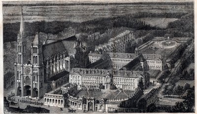 Saint-Louis Kraliyet Evi (Honor of Honor Eğitim Evi), Saint Denis Katedrali yakınında - 1867 civarında gravür by Unknown artist
