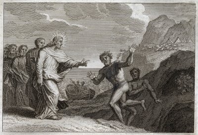 Royaumont İncil, Yeni Ahit: Posssede gueri. İsa Mesih, iblisin öfkelendirdiği bir grubu iyileştirdi. 1811