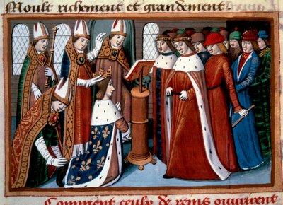 Kutsal Kral Charles VII (1422-1461), 17/07/1429 tarihinde Reims Archeveque tarafından, Martial d