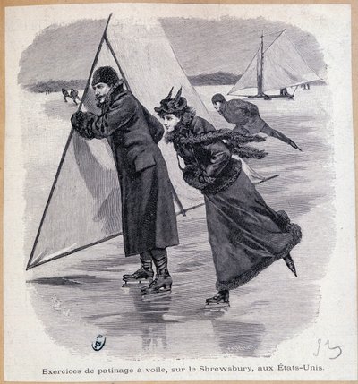 Yelken egzersizi, Shrewsbury, ABD, 1890 dolaylarında - gravür, 19. yüzyılın sonlarında by Unknown artist