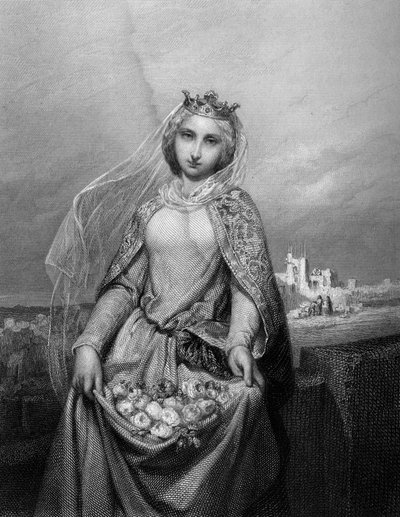 Macaristan Aziz Elizabeth. (1207 ila 1231). ““Kutsal Kadınlar”da”.1852 by Unknown artist
