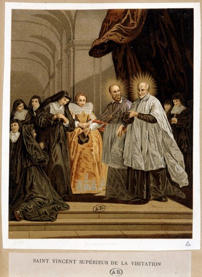 Saint Vincent de Paul, Ziyaretten üstün, Jeanne de Chantal - ap. 18. resim. by Unknown artist