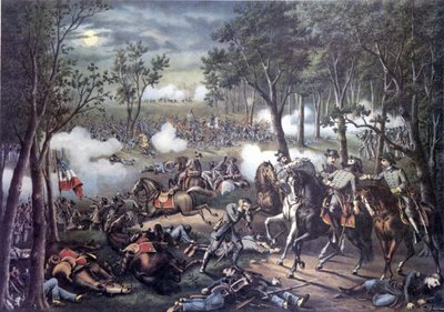 Ayrılık Savaşı (veya Amerikan İç Savaşı) (1861 - 1865): Chancellorsville Seferi: Chancellorsville Savaşı (Virginia) 30 Nisan - 06 Mayıs by Unknown artist