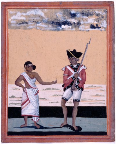 Madras Yerli Piyade Sepoy ve eşi by Unknown artist