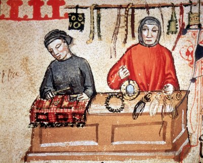 El sanatları için alışveriş yapın. 14. yüzyıl el yazması. Floransa Ulusal Kütüphanesi by Unknown artist