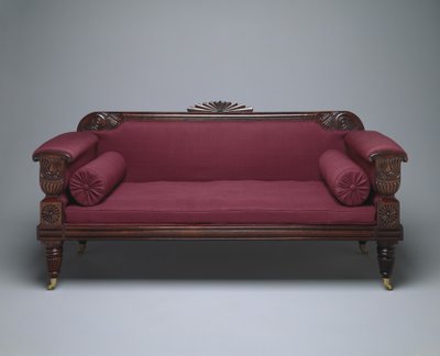 Kanepe, c.1821-35 (yün döşemeli gül ağacı ve çam) by Unknown artist