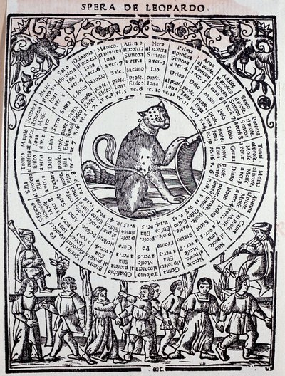 Sphere du Leopard “” Triomphe de la servet ”(Talihin Zaferi) Sigismondo Fanti (16. yüzyıl) tarafından 1526 Venedik, Mars Kütüphanesi by Unknown artist